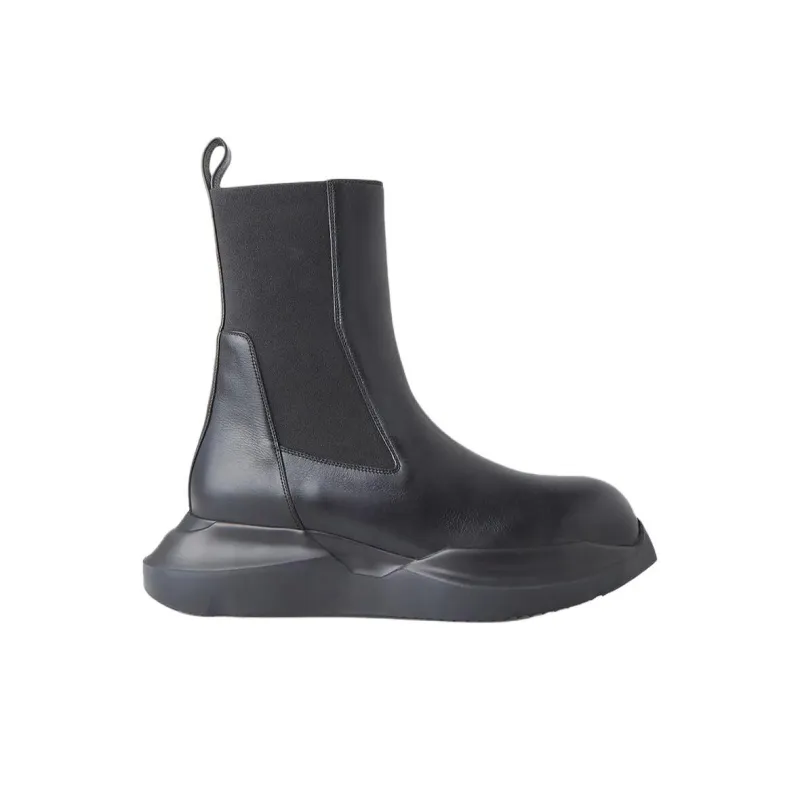RICK OWENS/RO Geth Beatle Short Chelsea Boots 6cm Men's Black-1