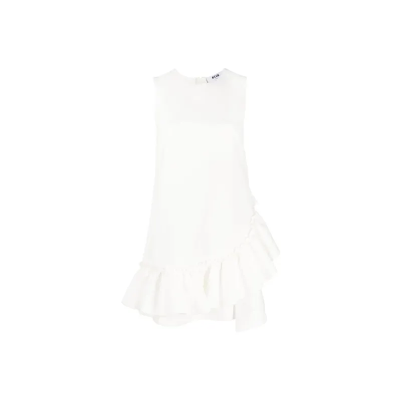 MSGM Sleeveless Dresses Women's White-0