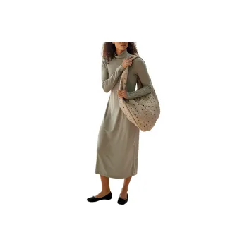FREE PEOPLE Good Feels Mockneck Midi Long-Sleeved Dresses Women's Aven/Eiwen