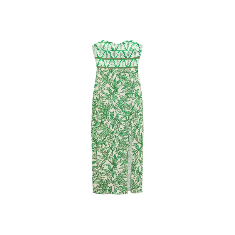 ZARA Sleeveless Dress Women's Green-0