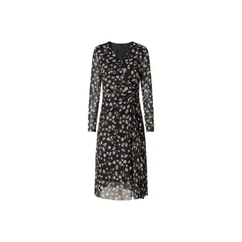 JZ. ANNAKRO Long Sleeved Dresses Women's Floral Black