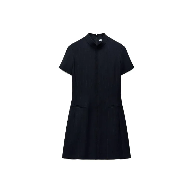 ZARA Short Sleeved Dresses Women's Blue-0