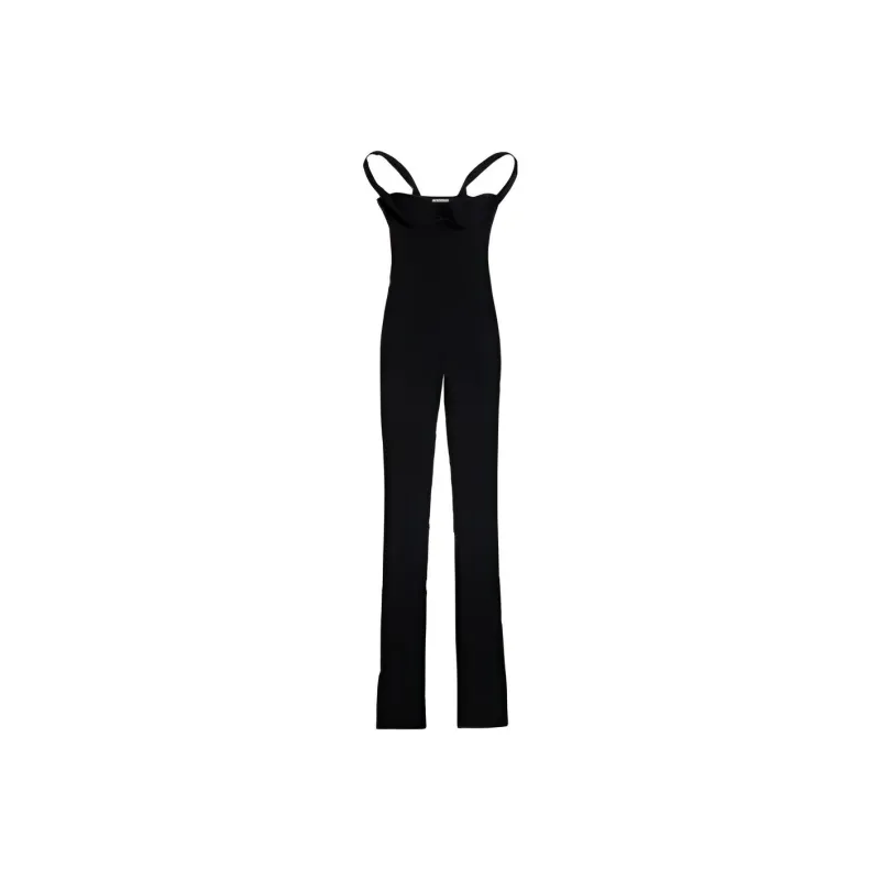 Jacquemus La Combinaison Bikini Fitted Jumpsuit Black-0