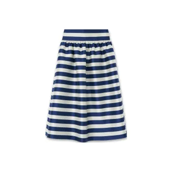 KIMHEKIM SS24 STRIPED MIKADO SILK MIDI DRESS Sleeveless Dress Women's NAVY/Marine Blue