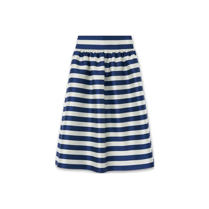 KIMHEKIM SS24 STRIPED MIKADO SILK MIDI DRESS Sleeveless Dress Women's NAVY/Marine Blue-0
