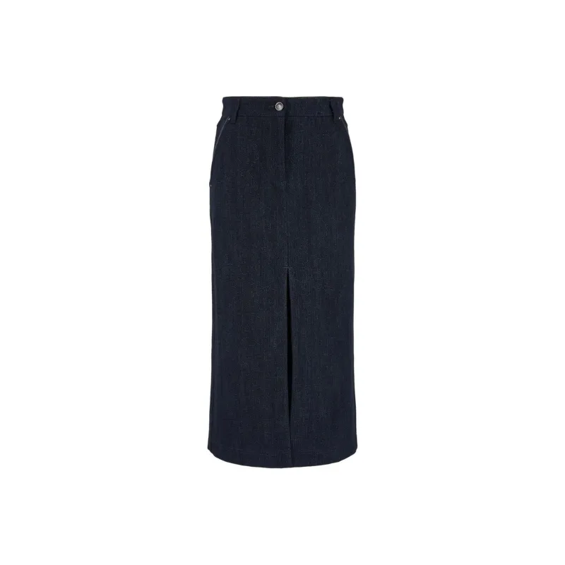 GIORGIO ARMANI High-waisted Denim Midi Skirt-0