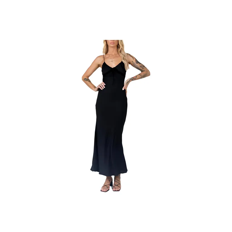 PRINCESS POLLY EMILY MAXI DRESS Slip Dresses Women's Black-0