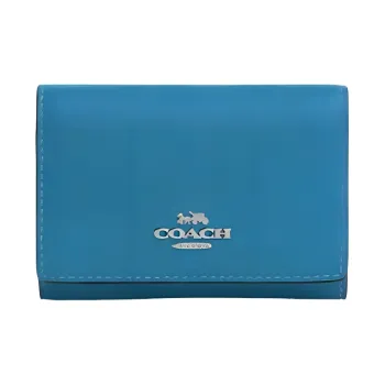 COACH Micro Leather Coin Purses Wallets Women's Blue