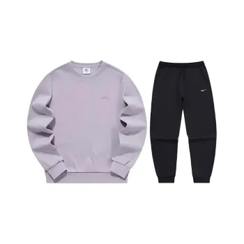 Erke Life Collection Comprehensive Training Collection Sweatshirt Set Women's Implying Purple