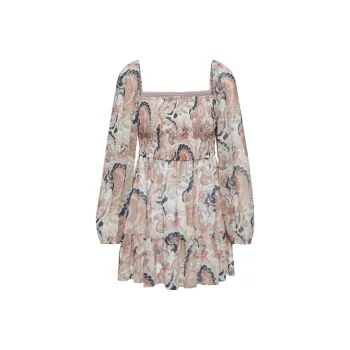 ARITZIA Wilfred Tempest Mini Dress Long-Sleeved Dresses Women's Coral Blush Lt Birch/Coral Red Light Birch Wood