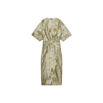 ZARA Short Sleeved Dress Women's Medium Green