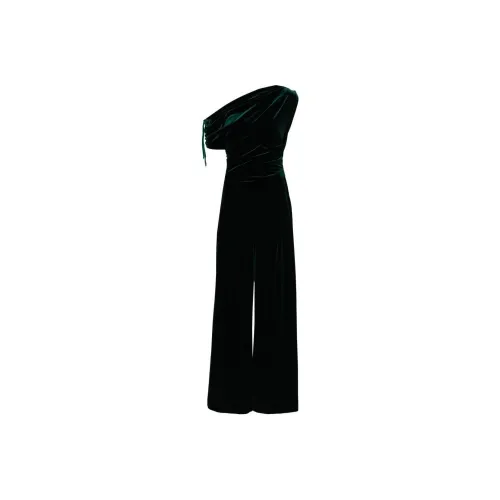 Talbot Runhof Gathered-detailed Velvet Jumpsuit