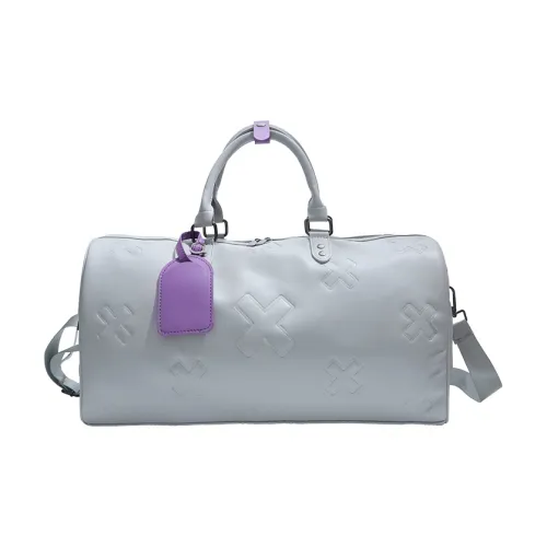 Single Warehouse PU Shoulder Bag, Gym Bag Large Size Unisex Gray/Brown/Black