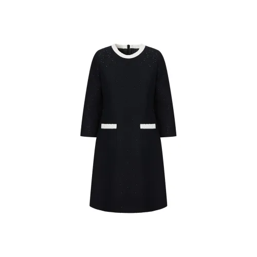 JZ. ANNAKRO Long Sleeved Dresses Women's Plain Black