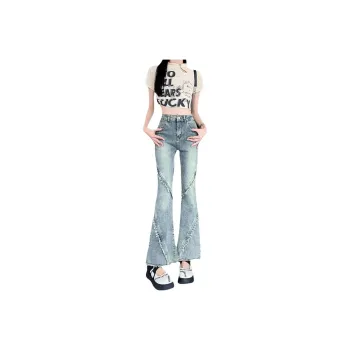 Flowers In Water Jeans Women's Vintage Blue