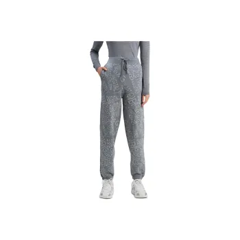 Blood Glitter Knitted Sports Pants Women's Gray Floral