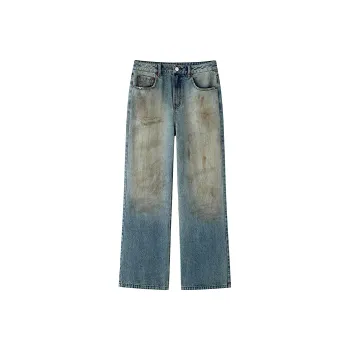 ZHOUMIAO Jeans Women's Distressed Washed Blue