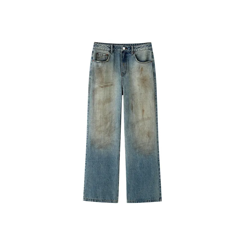 ZHOUMIAO Jeans Women's Distressed Washed Blue-0
