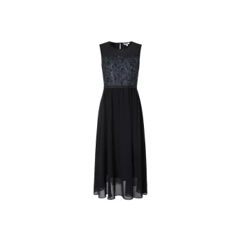 JZ Juzui Sleeveless Dress Women's Plain Black