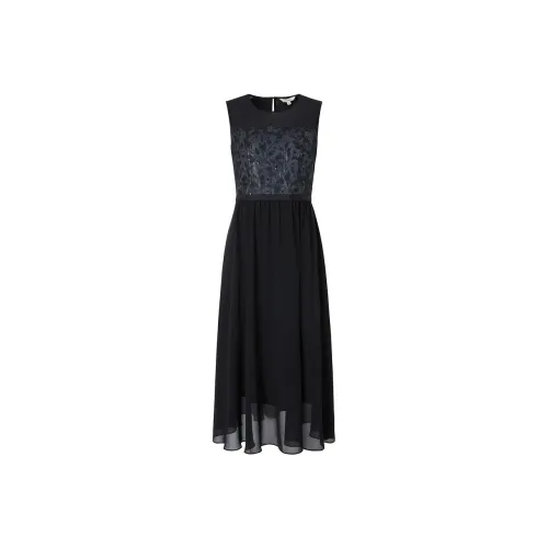 JZ Juzui Sleeveless Dress Women's Plain Black