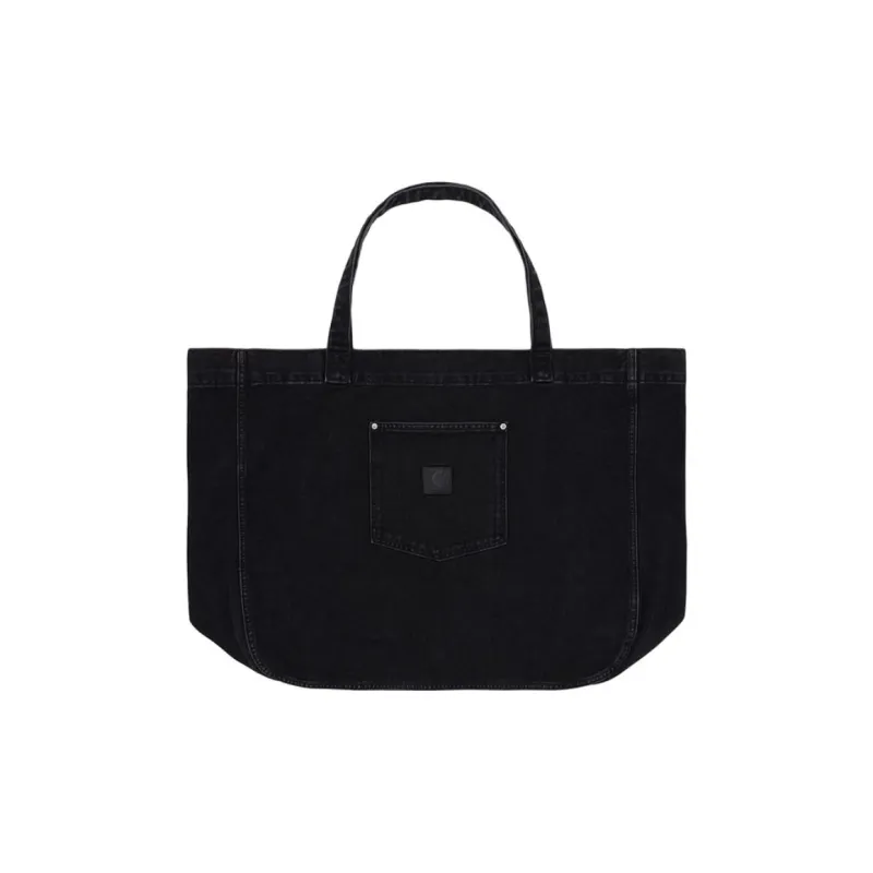 Carhartt WIP Cotton Tote Bag, Shopping Bag, Handbag Men's Black-0