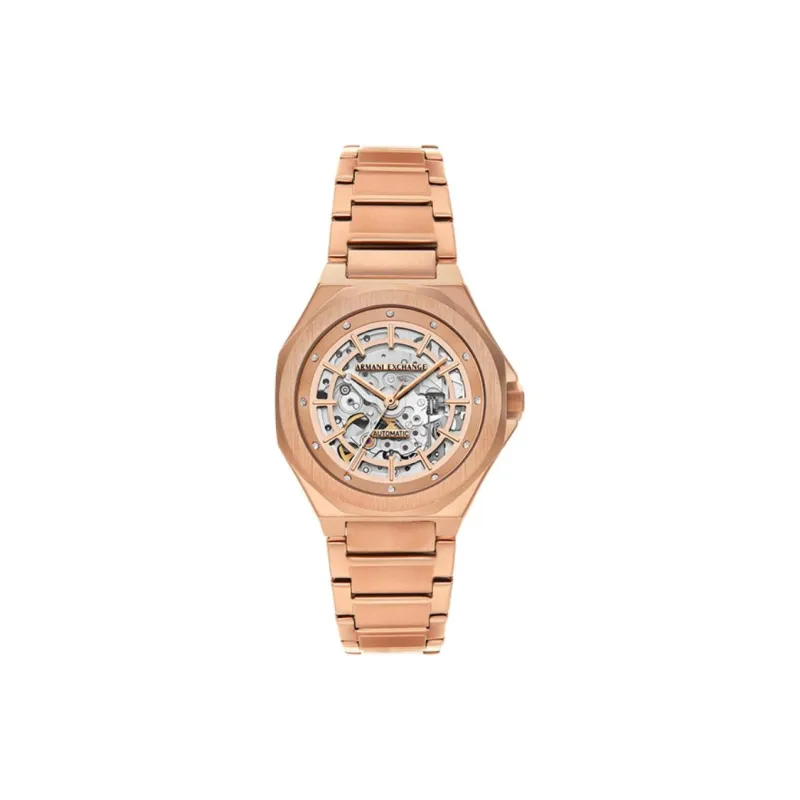 ARMANI EXCHANGEAE Armani Wrist Watch Mechanical Movement Stainless Steel Strap 36mm Rose Gold Watch Dial Women's Watch-0