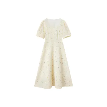 EICHITOO Short Sleeved Dresses Women's Ecru Pattern