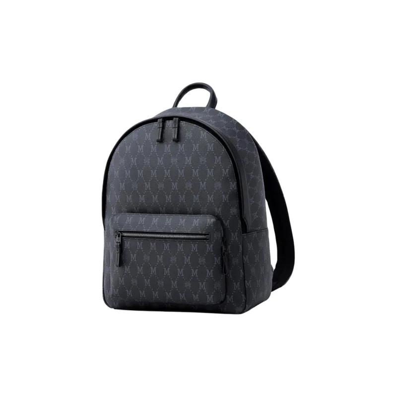 FION Mountain And Sea Journey Series Backpack Artificial Leather Men's Classic Black-3