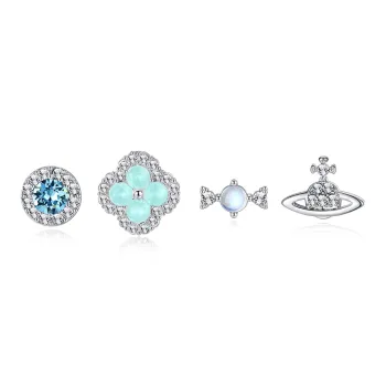 Asia Star Titanium Steel Stud Earrings Women's