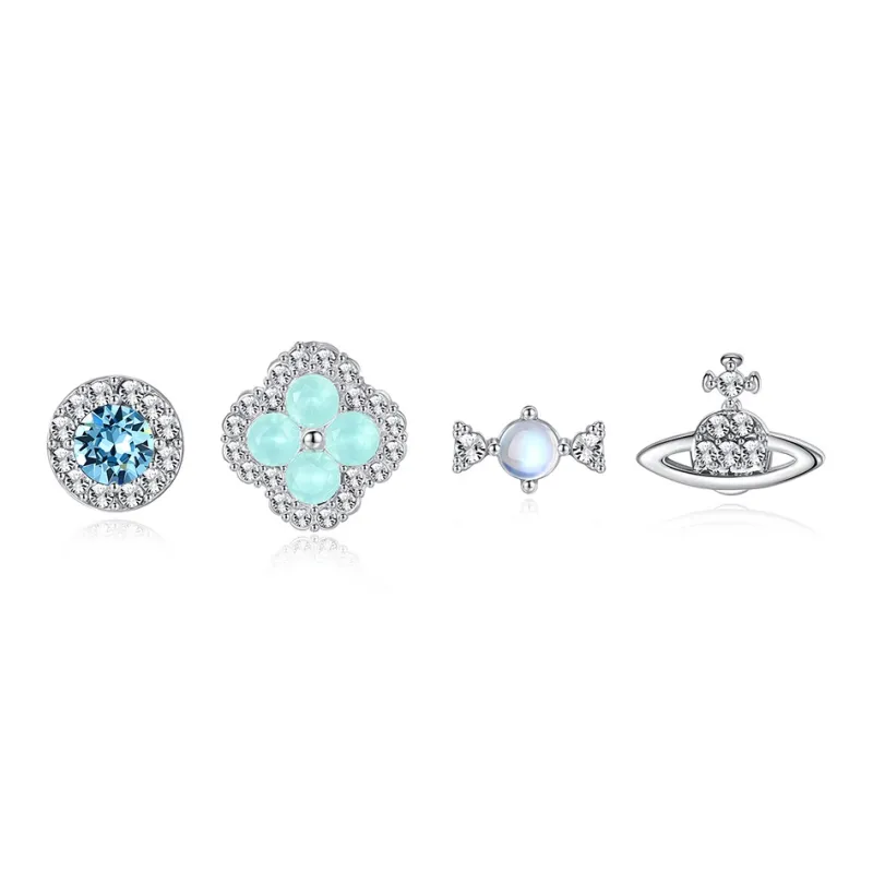 Asia Star Titanium Steel Stud Earrings Women's-0