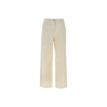 Brunello Cucinelli Dyed Denim Cropped Trousers
