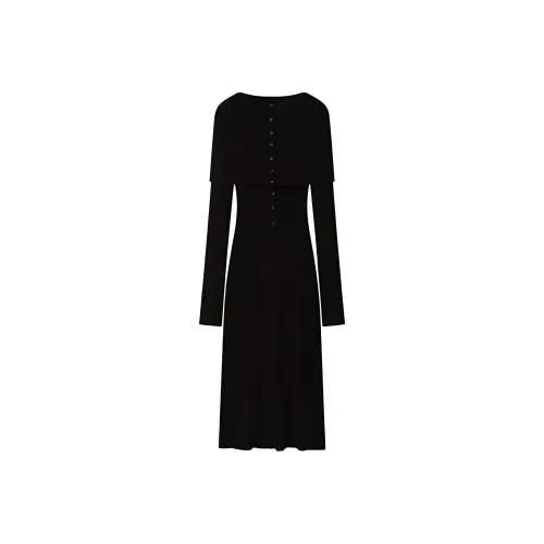 VIKTORIACHAN FW24 Long-Sleeved Dresses Women's Black