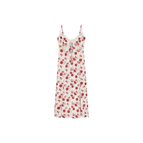 ANNIBUHUO Slip Dress Women's Rose Dress