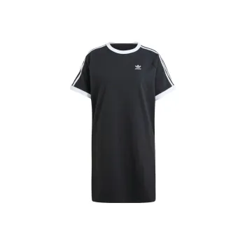 Adidas Originals Shamrock Retro Stripes Short-Sleeved Dresses Women's Black