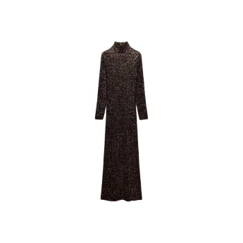 ZARA ZW Series Long-Sleeved Dresses Women's Brown