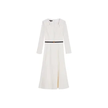 Yiner Long Sleeved Dresses Women's Cream White