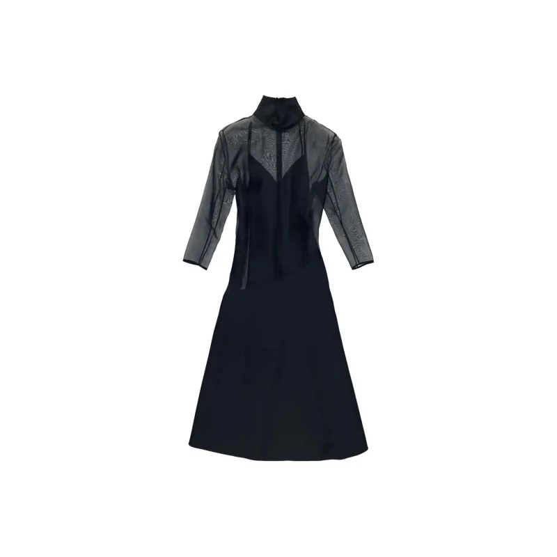 KHAITE Bellamy Silk Midi Dress-0