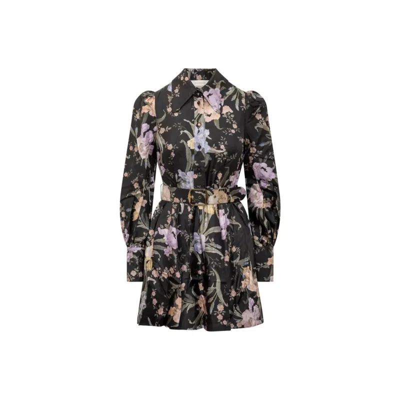 Zimmermann Floral Printed Belted Dress-0