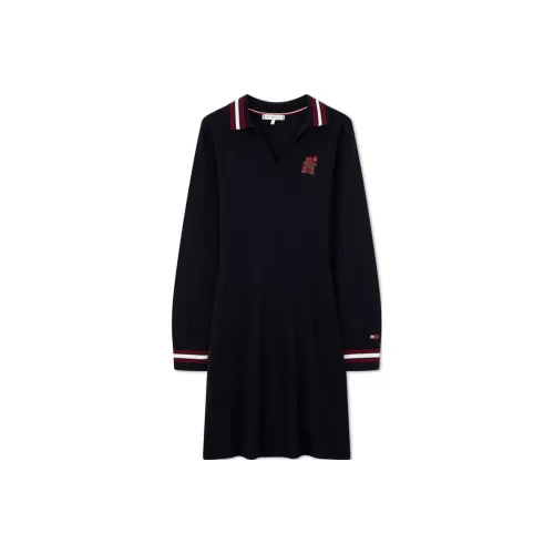 Tommy Hilfiger Long Sleeved Dresses Women's Navy Blue