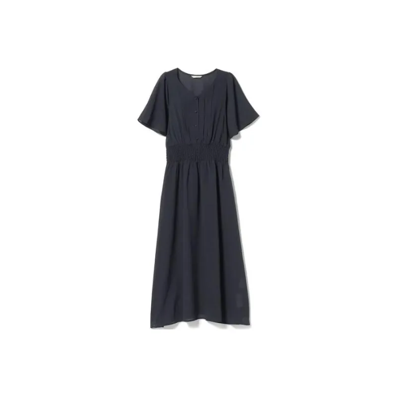 Beams Short Sleeved Dresses Women's Blue-0
