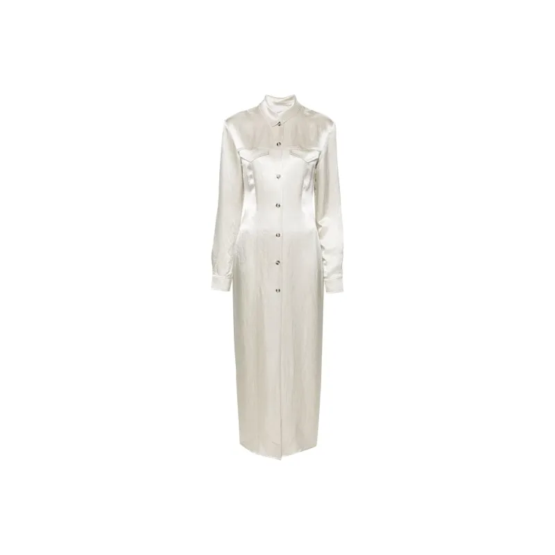 NANUSHKA Satin Shirt Maxi Dress-0