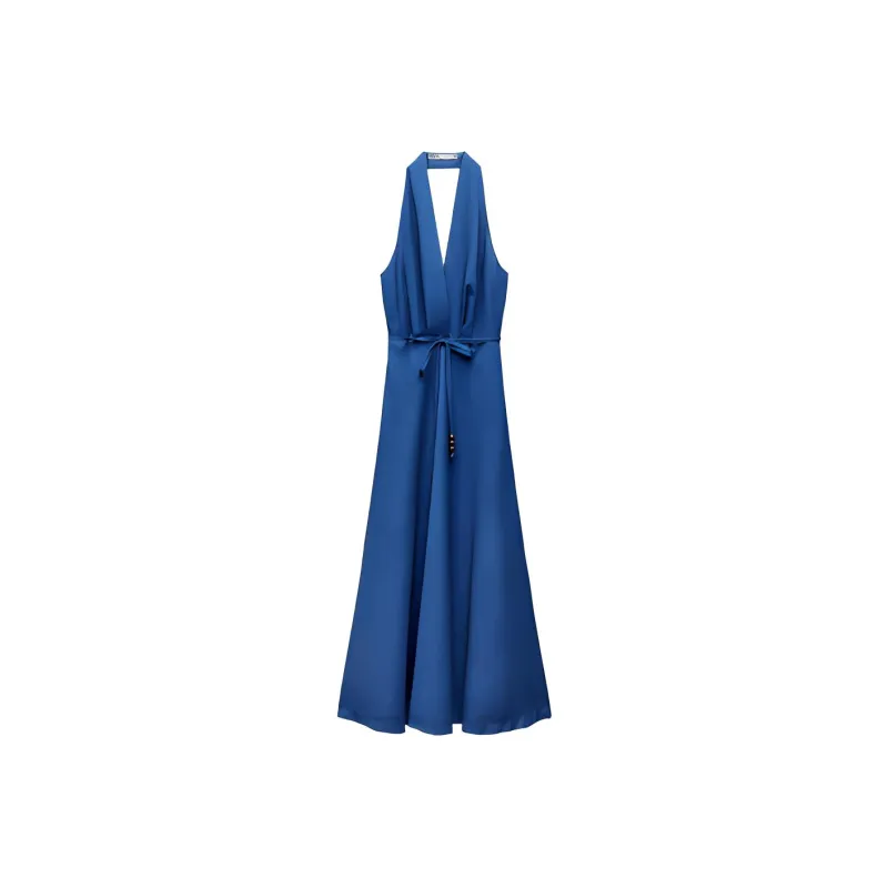 ZARA Sleeveless Dress Women's Famous Blue-0
