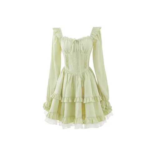 Blovelan Long Sleeved Dress Women's Avocado Green