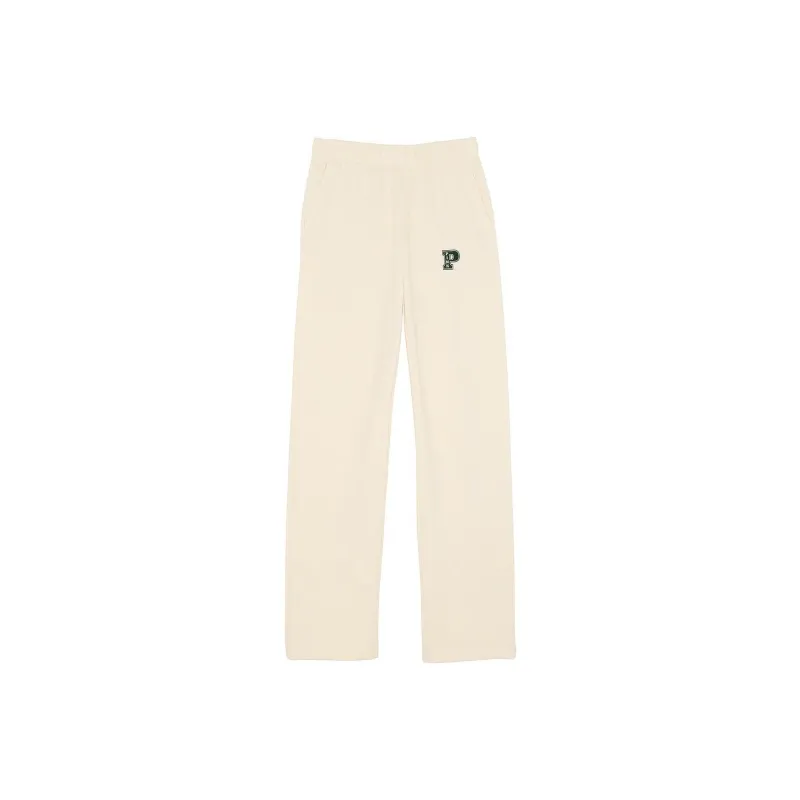 Victoria's Secret PINK Ivy Fleece Straight-Leg Sweatpants/White Shell Knitted Sports Pants Women's White Shells-0