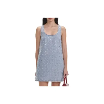 Self portrait Embellished Denim Mini Dress