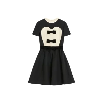 Valentino Bow Detailed Crewneck Short Sleeved Dress