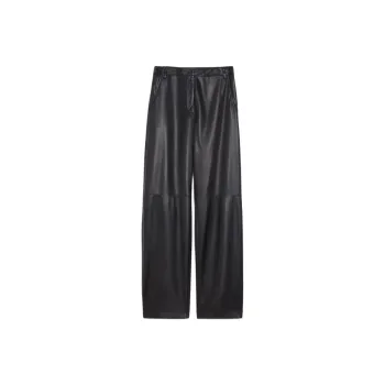 MaxMara Studio Leather Pants Women's Black