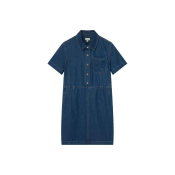 E.land Short Sleeved Dress Women's Denim