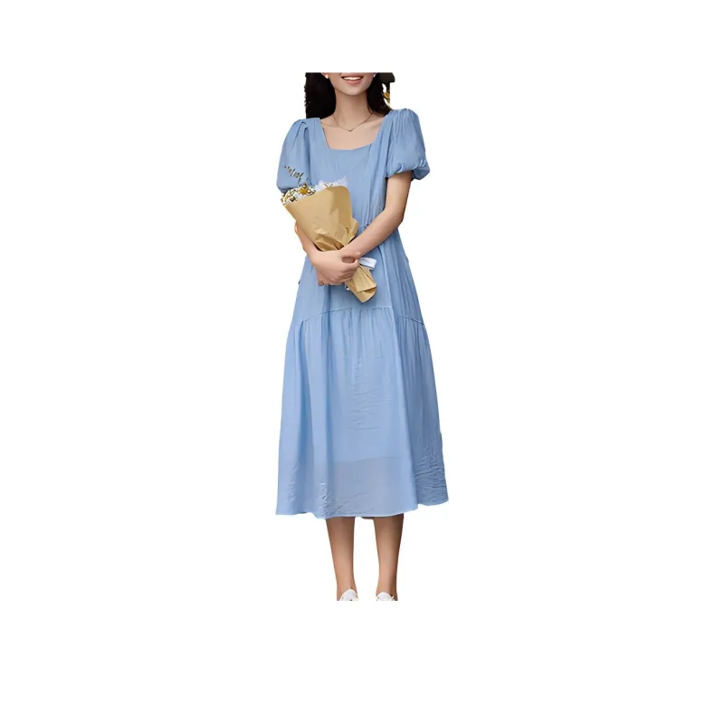 Demana Short Sleeved Dresses Women's Light Blue-0
