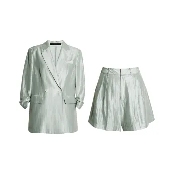 ROEYSHOUSE Business Suits Women's Light Green
